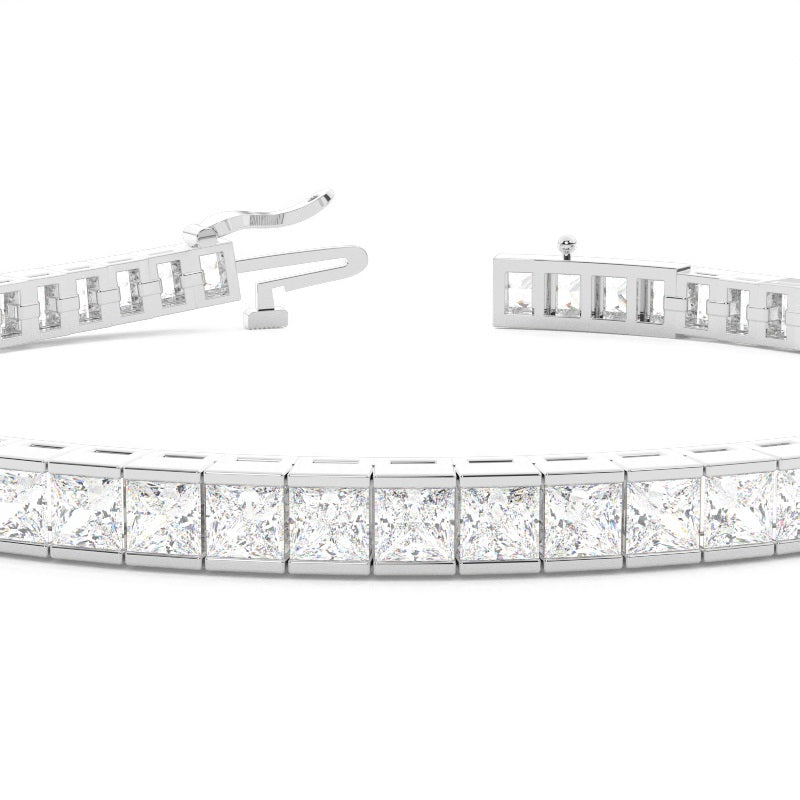Princess Diamond Tennis Bracelet with Channel Setting