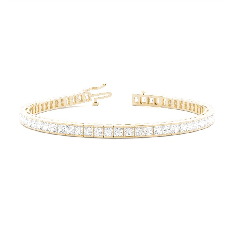 Princess Diamond Tennis Bracelet with Channel Setting