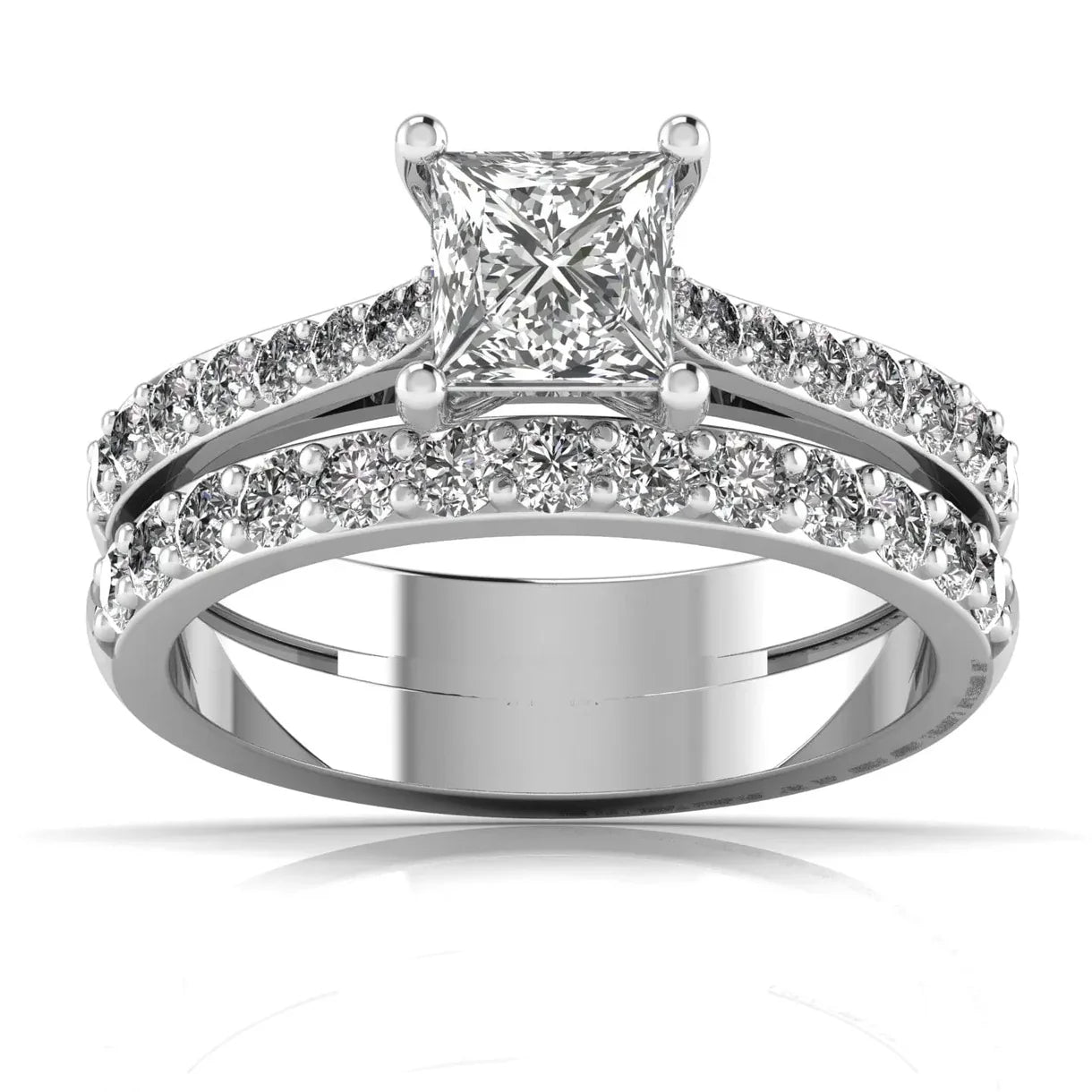Princess Solitaire Band Ring