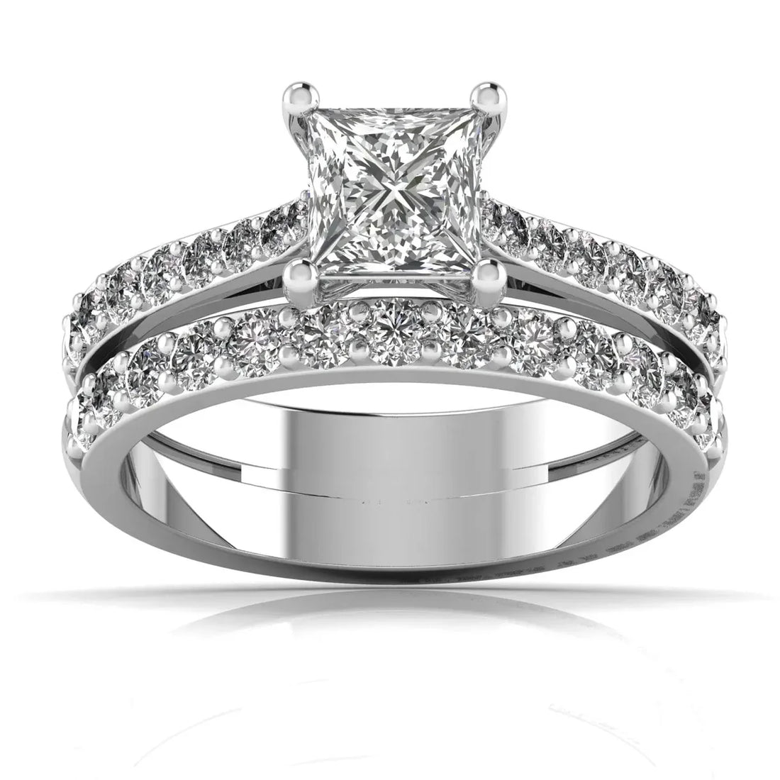 Princess Solitaire Band Ring
