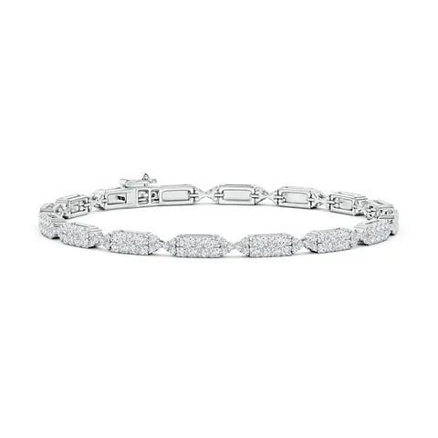 Diamond Rectangular & Bow Tie Tennis Bracelet