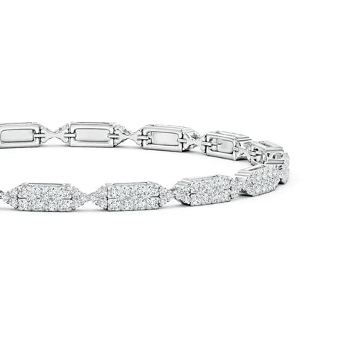 Diamond Rectangular & Bow Tie Tennis Bracelet