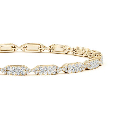 Diamond Rectangular & Bow Tie Tennis Bracelet