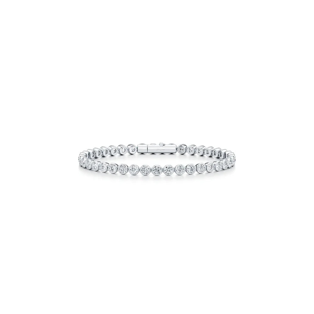 Bezel Set Round Brilliant Lab Diamond Tennis Bracelet