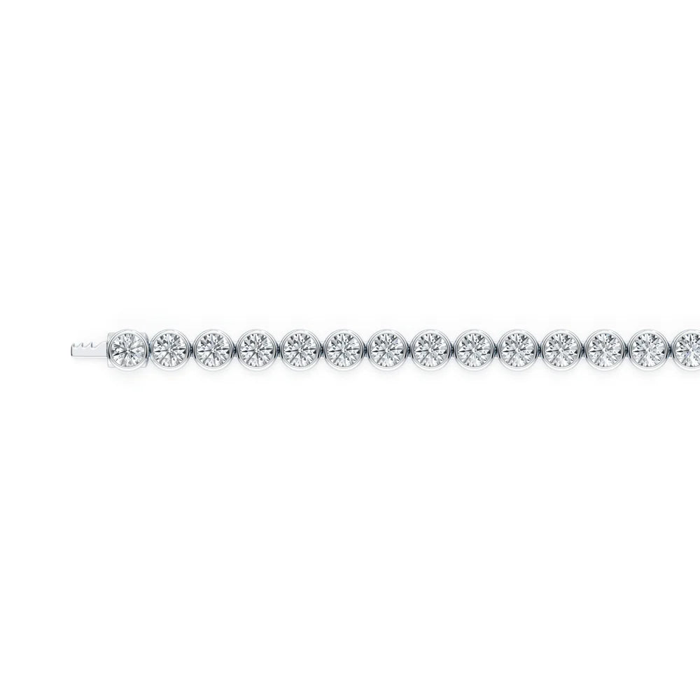Bezel Set Round Brilliant Lab Diamond Tennis Bracelet