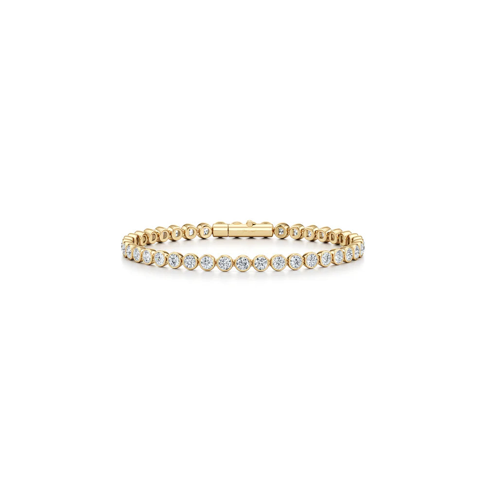 Bezel Set Round Brilliant Lab Diamond Tennis Bracelet