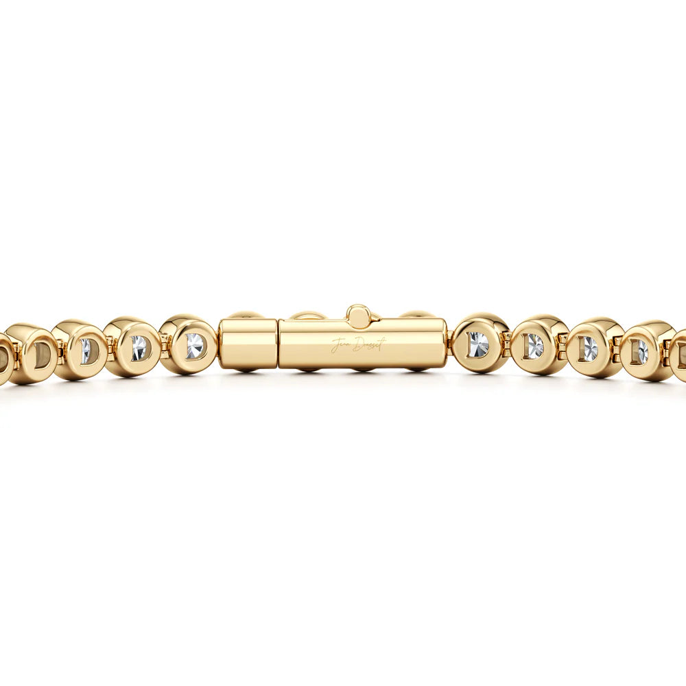 Bezel Set Round Brilliant Lab Diamond Tennis Bracelet