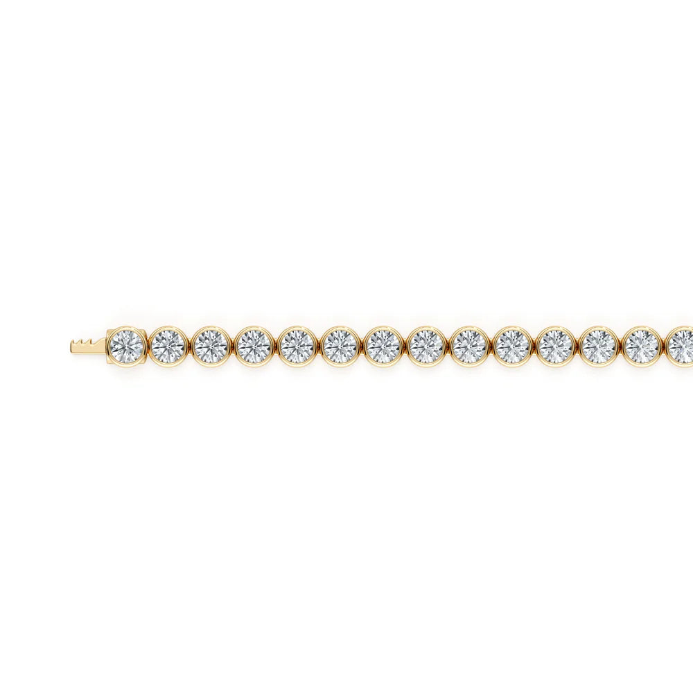 Bezel Set Round Brilliant Lab Diamond Tennis Bracelet