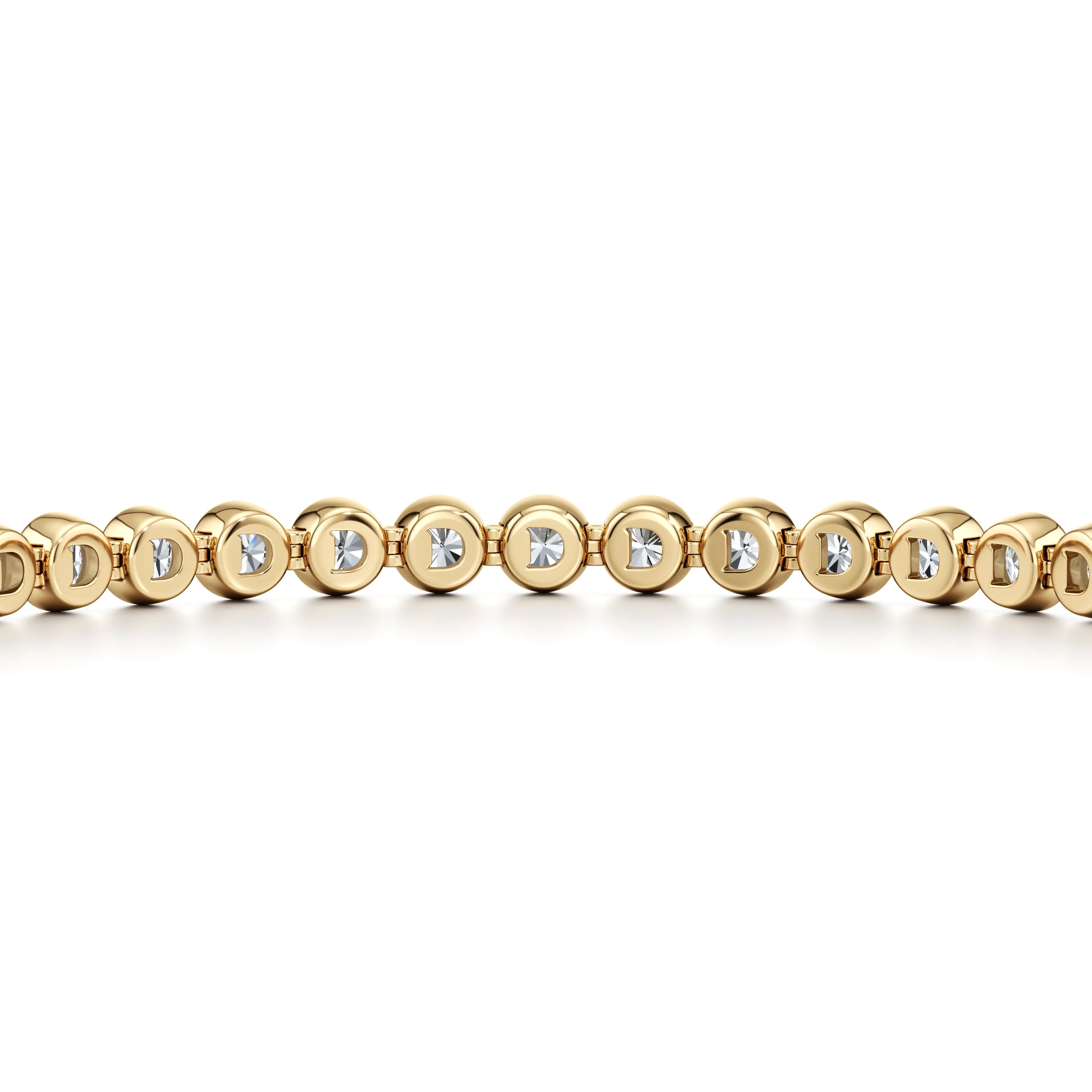 Bezel Set Round Brilliant Lab Diamond Tennis Bracelet