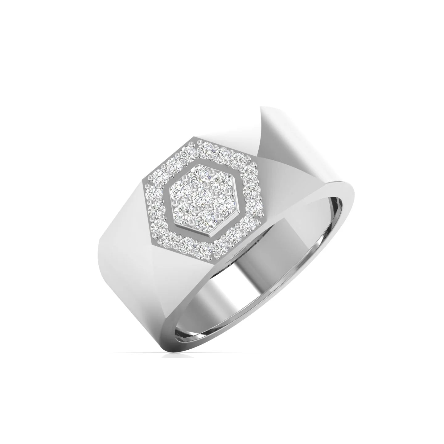 Hexagon Halo Men's Ring