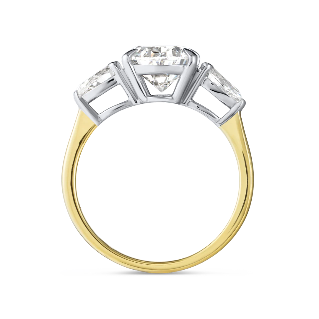 2 Carat Lab Grown Trilogy Engagement Ring - Oval Diamond