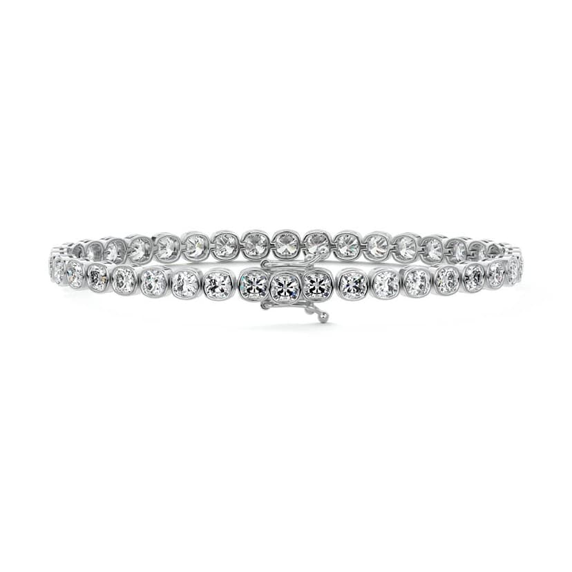 Bezel Cushion Diamond Tennis Bracelet
