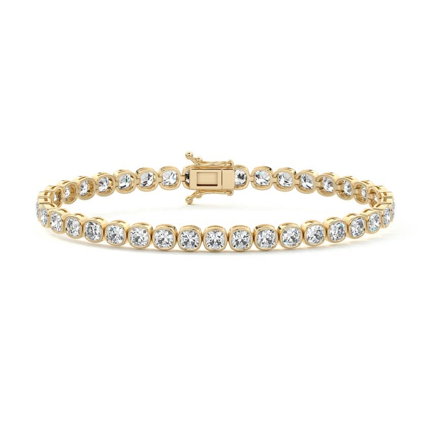 Bezel Cushion Diamond Tennis Bracelet