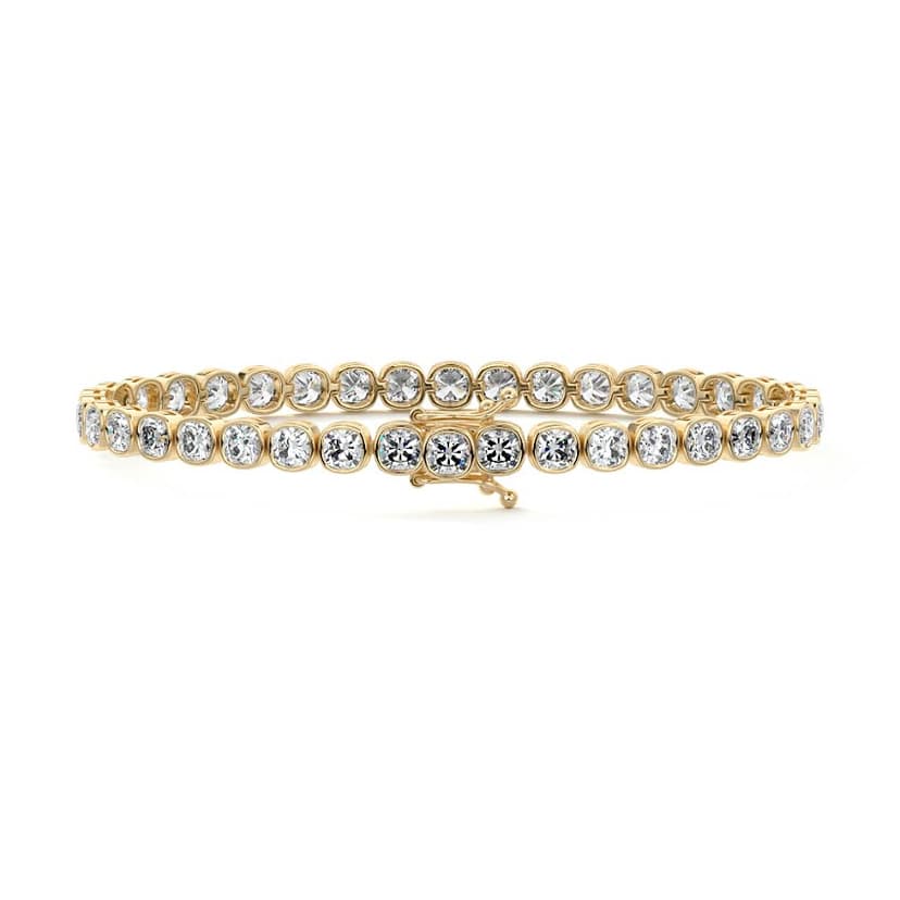 Bezel Cushion Diamond Tennis Bracelet