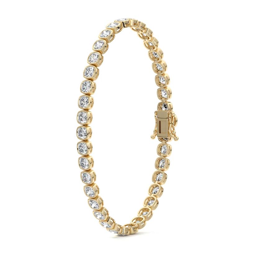 Bezel Cushion Diamond Tennis Bracelet