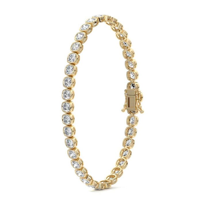 Bezel Cushion Diamond Tennis Bracelet