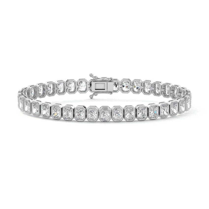 Bezel Setting Radiant Diamond Tennis Bracelet