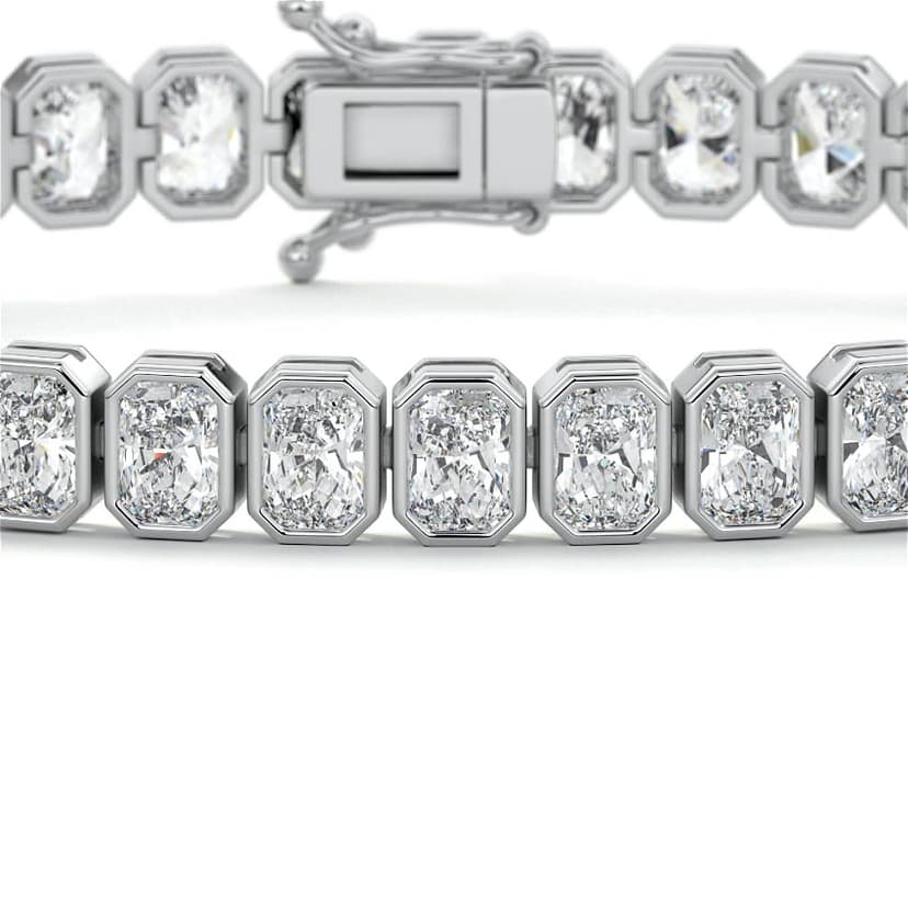 Bezel Setting Radiant Diamond Tennis Bracelet