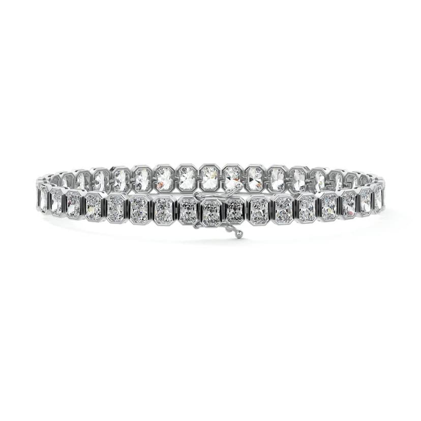 Bezel Setting Radiant Diamond Tennis Bracelet
