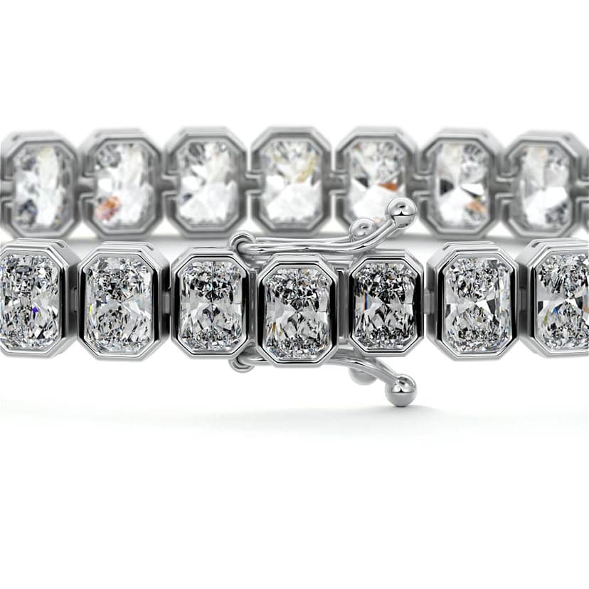 Bezel Setting Radiant Diamond Tennis Bracelet