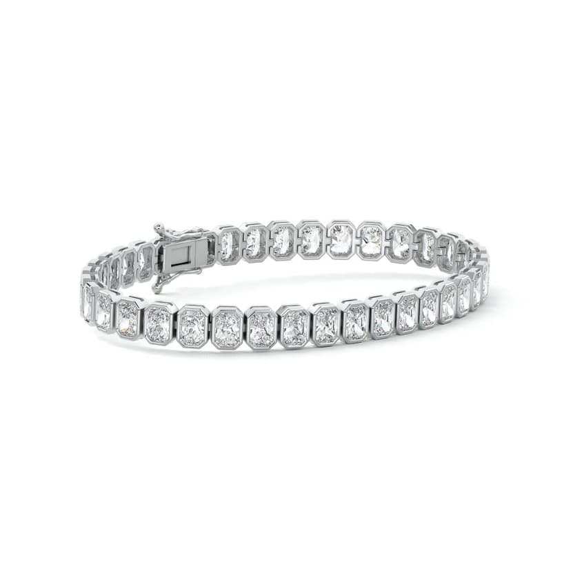 Bezel Setting Radiant Diamond Tennis Bracelet