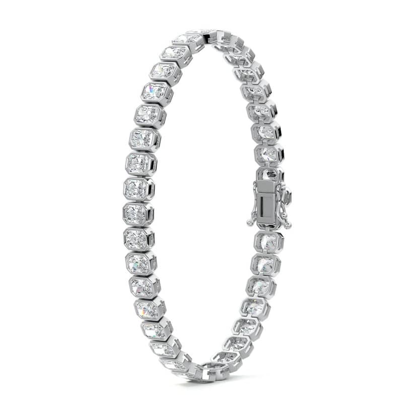 Bezel Setting Radiant Diamond Tennis Bracelet