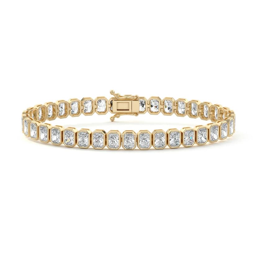 Bezel Setting Radiant Diamond Tennis Bracelet