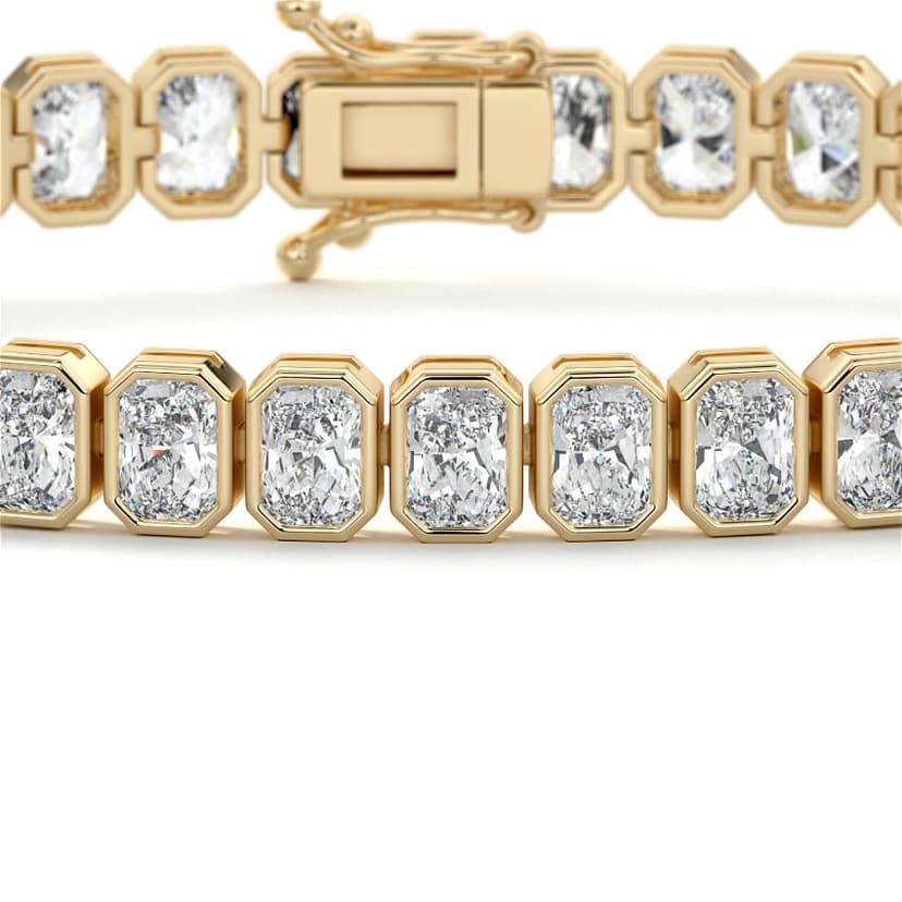 Bezel Setting Radiant Diamond Tennis Bracelet