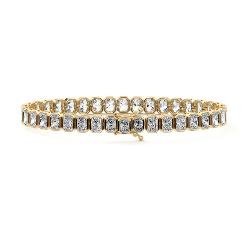 Bezel Setting Radiant Diamond Tennis Bracelet