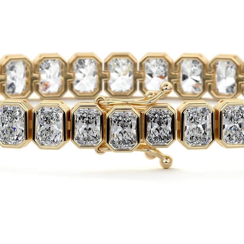 Bezel Setting Radiant Diamond Tennis Bracelet