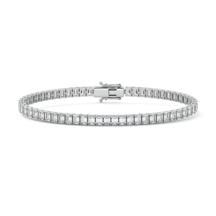 Four Prong Emerald Diamond Tennis Bracelet