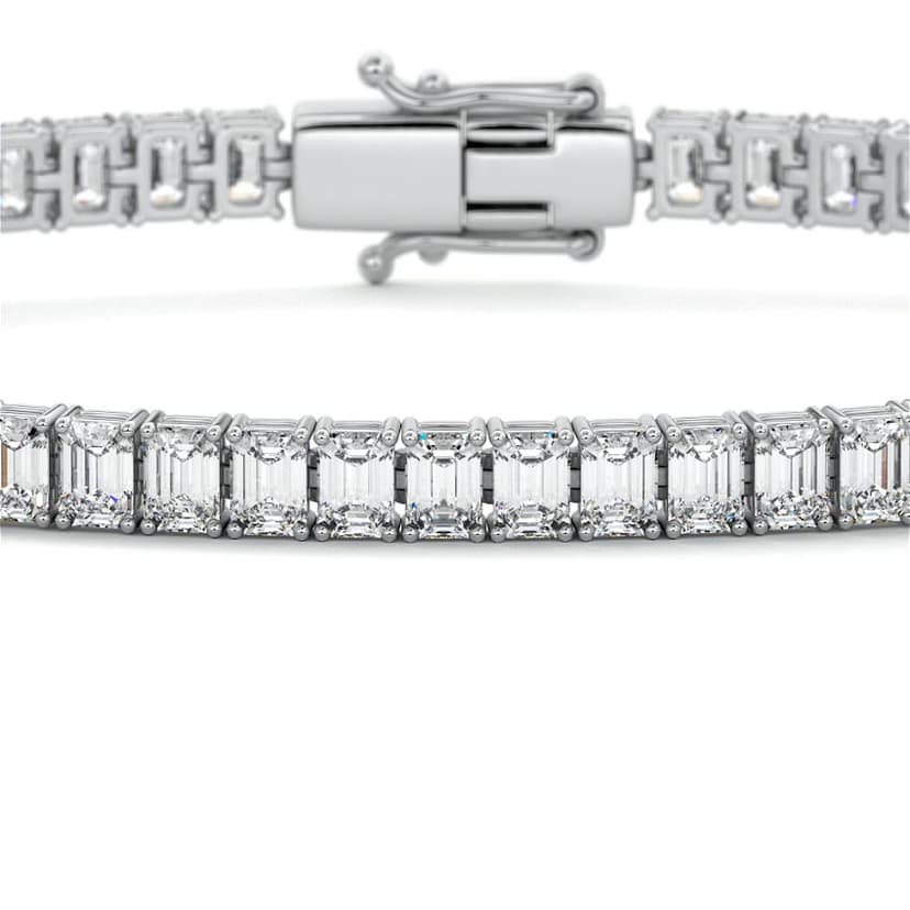 Four Prong Emerald Diamond Tennis Bracelet