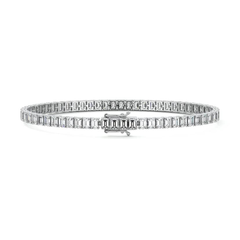 Four Prong Emerald Diamond Tennis Bracelet