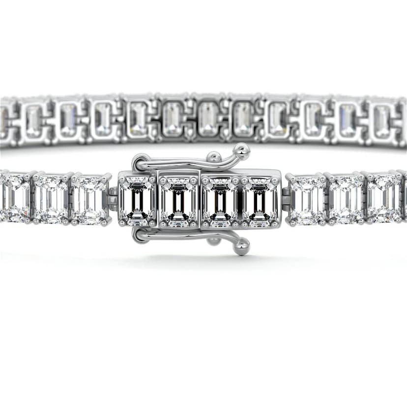 Four Prong Emerald Diamond Tennis Bracelet