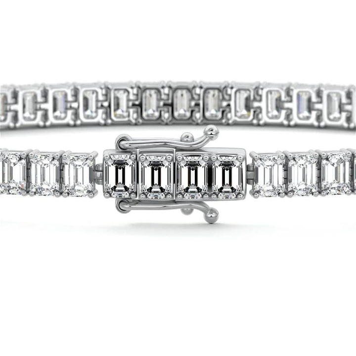 Four Prong Emerald Diamond Tennis Bracelet