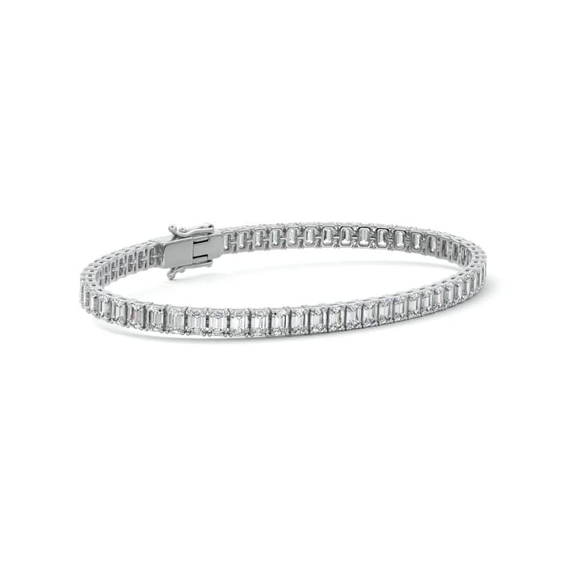 Four Prong Emerald Diamond Tennis Bracelet