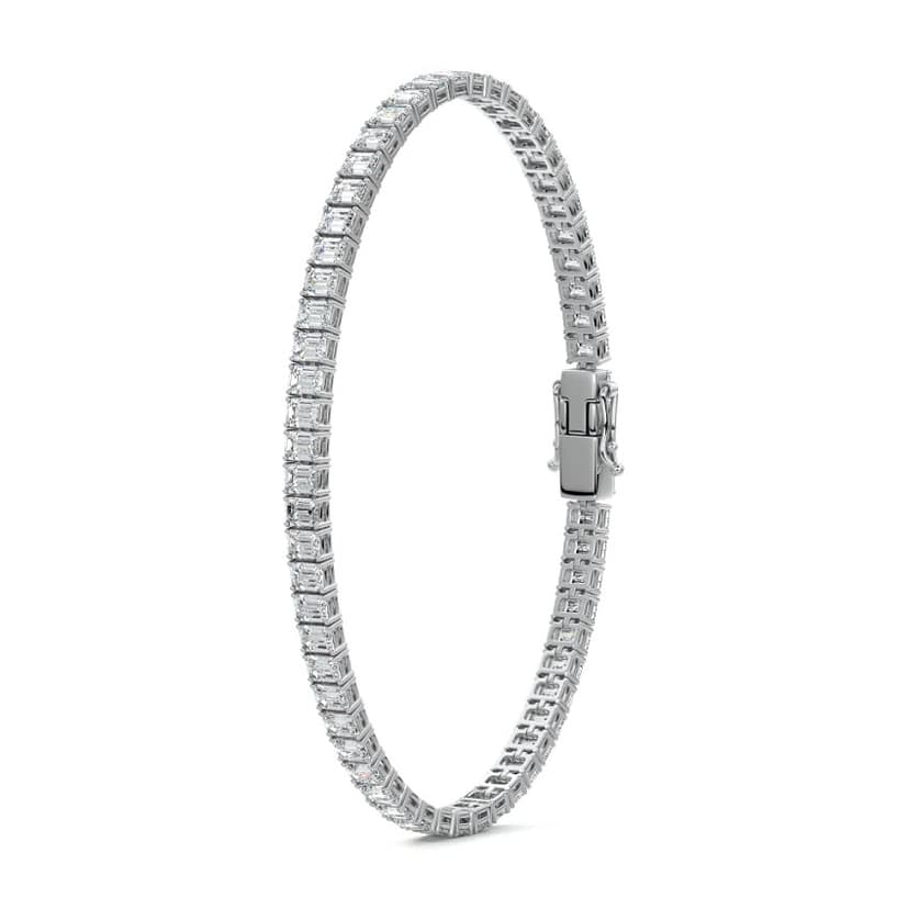 Four Prong Emerald Diamond Tennis Bracelet