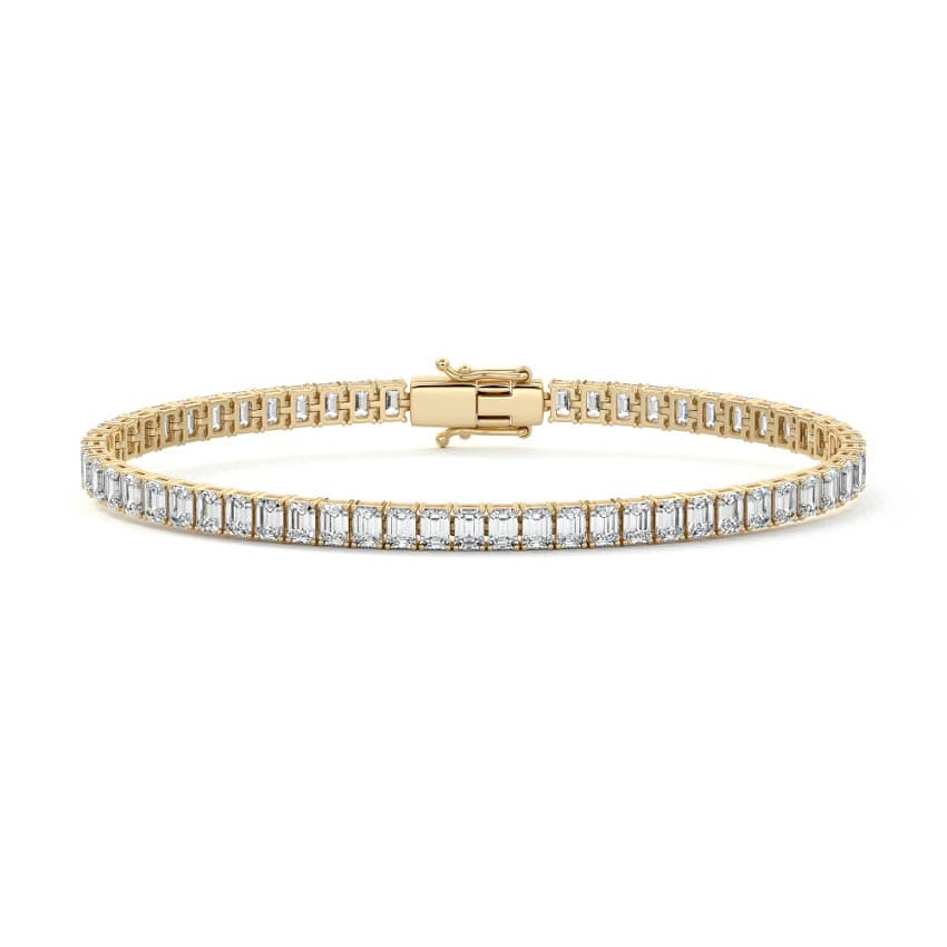 Four Prong Emerald Diamond Tennis Bracelet
