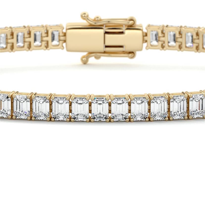 Four Prong Emerald Diamond Tennis Bracelet