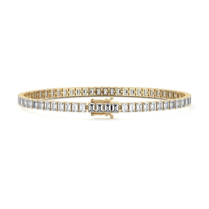 Four Prong Emerald Diamond Tennis Bracelet
