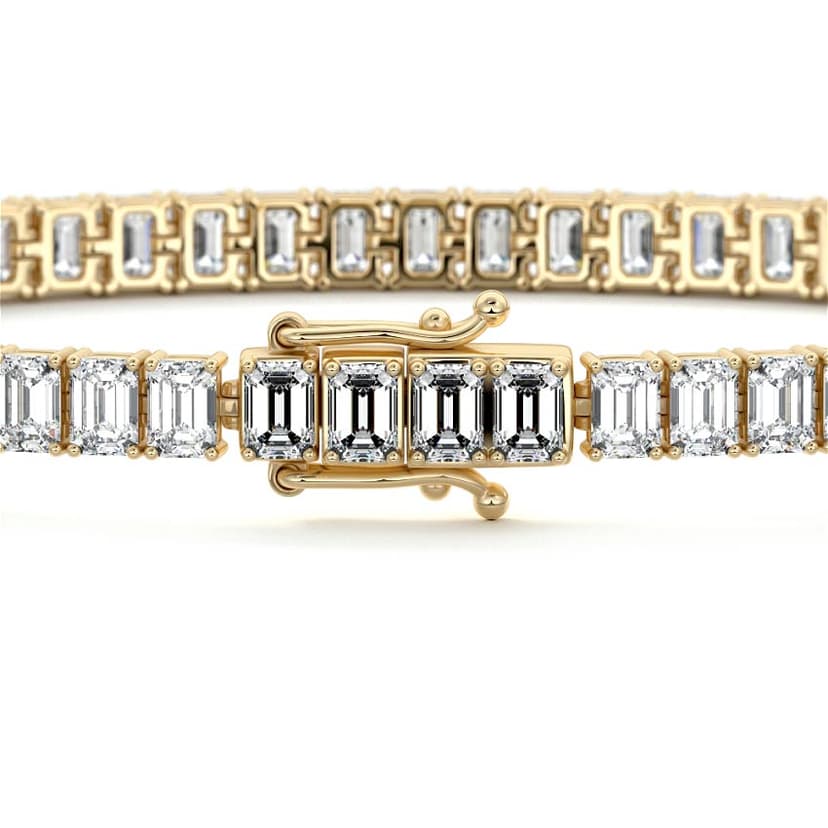 Four Prong Emerald Diamond Tennis Bracelet