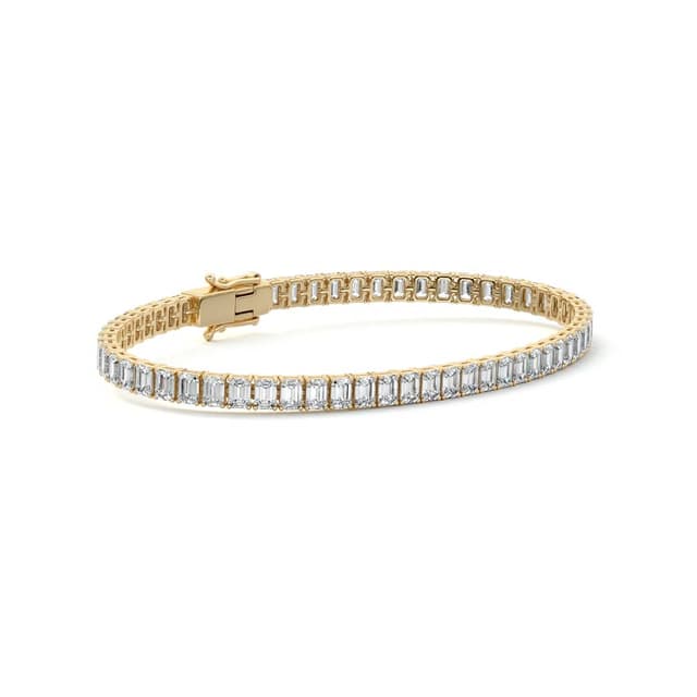 Four Prong Emerald Diamond Tennis Bracelet