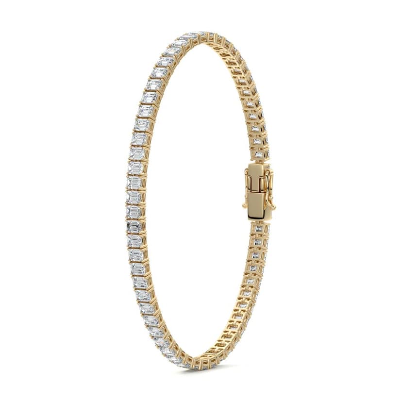 Four Prong Emerald Diamond Tennis Bracelet