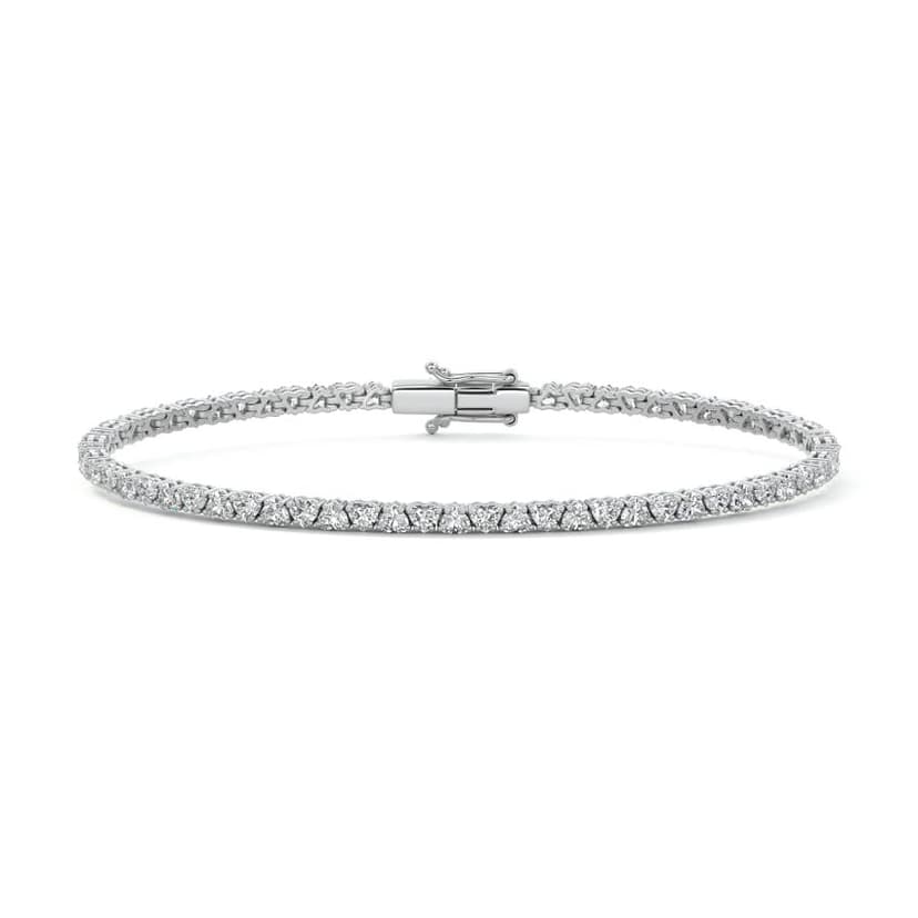 Four Prong Heart Diamond Tennis Bracelet