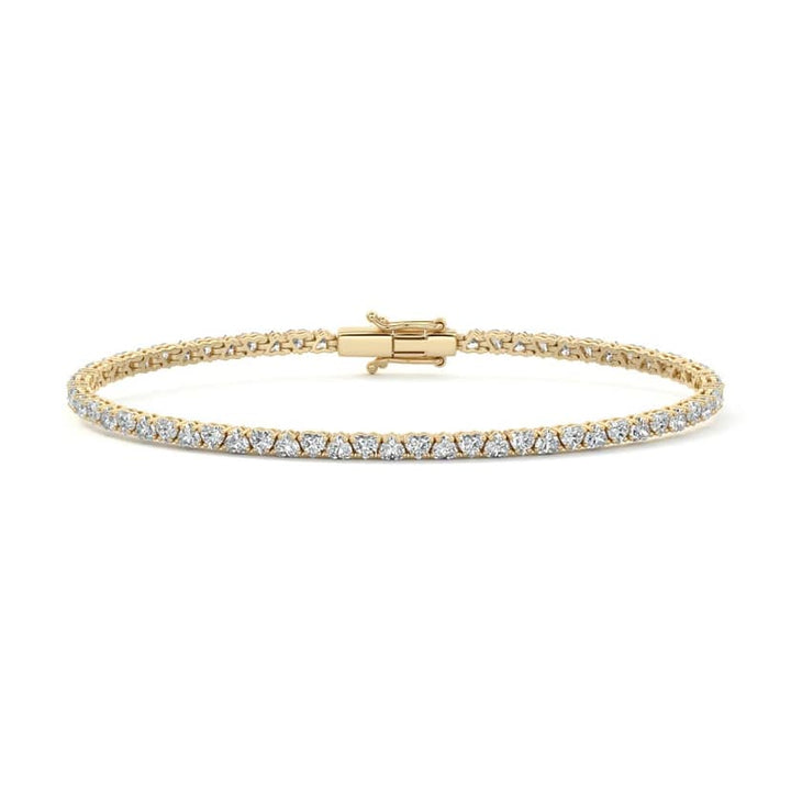 Four Prong Heart Diamond Tennis Bracelet
