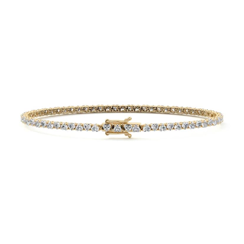 Four Prong Heart Diamond Tennis Bracelet