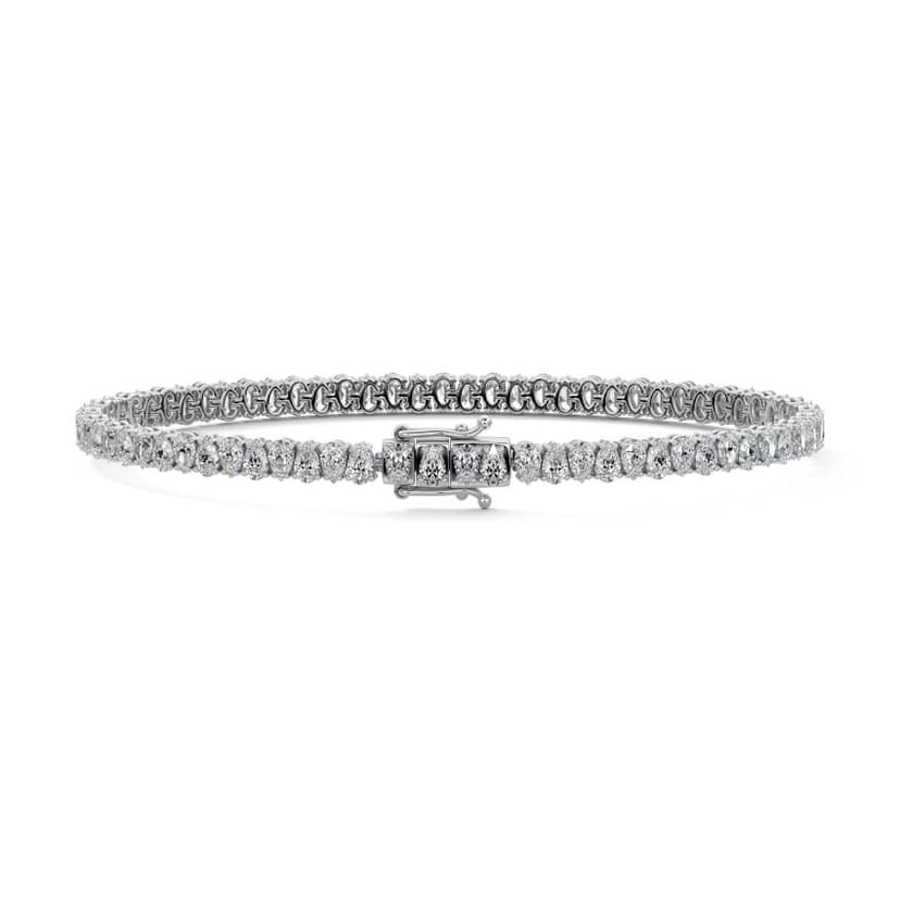 Four Prong Pear Diamond Tennis Bracelet