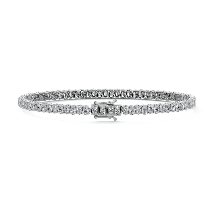 Four Prong Pear Diamond Tennis Bracelet