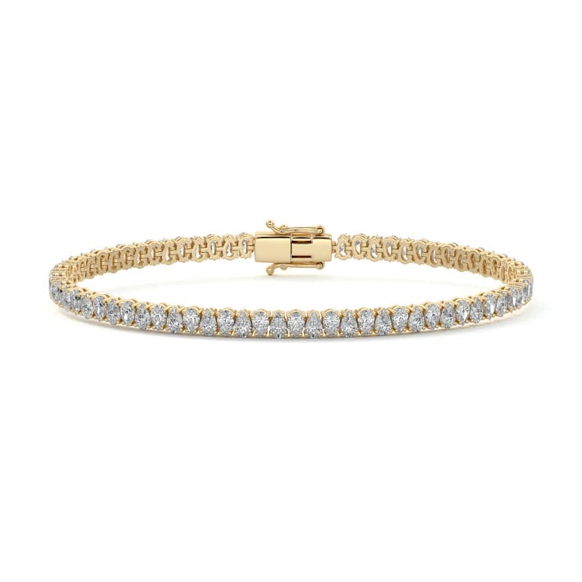 Four Prong Pear Diamond Tennis Bracelet