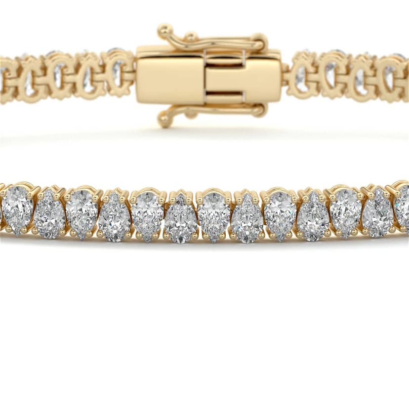 Four Prong Pear Diamond Tennis Bracelet